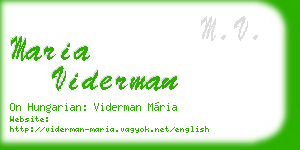 maria viderman business card